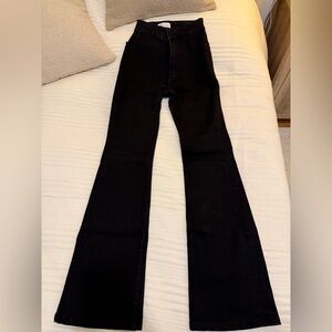 Zara flare stretchy jeans is size 0, worn ones